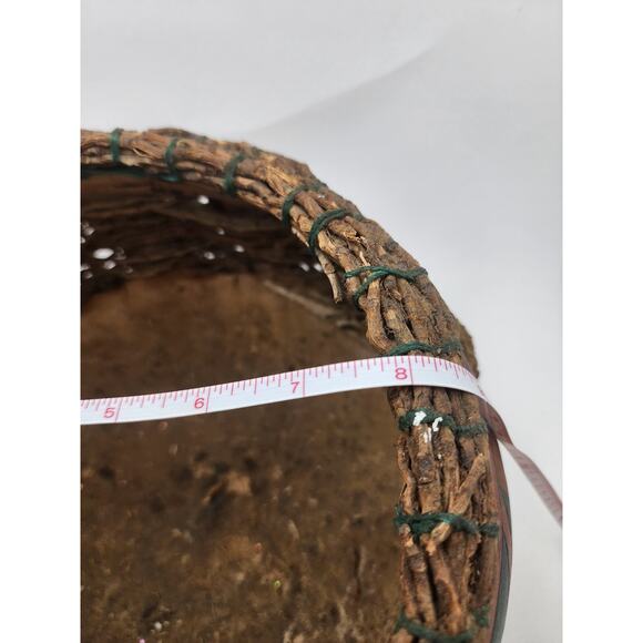 Natural Gourd Basket weaved twigs and hand painted - Picture 12 of 15